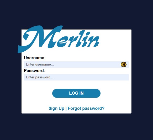 Merlin login preview — click to go to Merlin